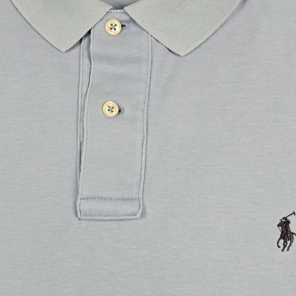 Polo‎ Ralph Lauren Polo Shirt Mens Large Blue Cotton Knit Short Sleeve Casual